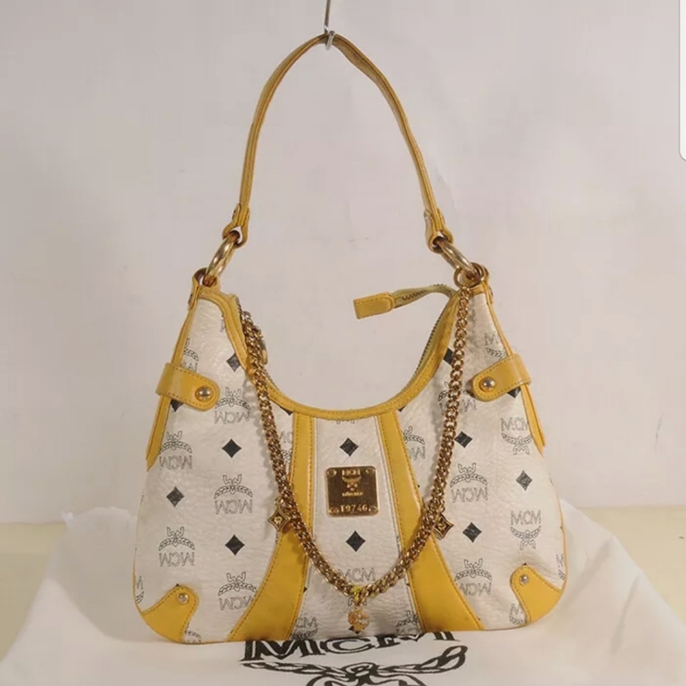 SOLD-MCM visetos shoulder hobo bag-SOLD
